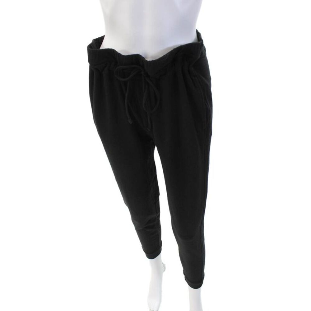 Patrick Assaraf Womens High Rise Sweatpants Black Cotton Blend Size Small
